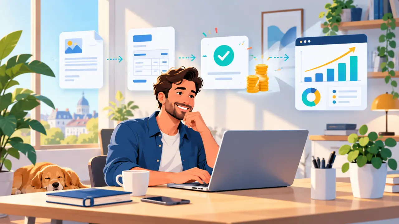 Freelance gérant sa facturation de la création du devis à l'encaissement