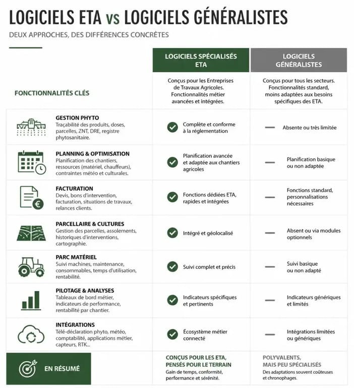 Comparatif des logiciels de facturation des travaux agricoles spécialisés et généralistes