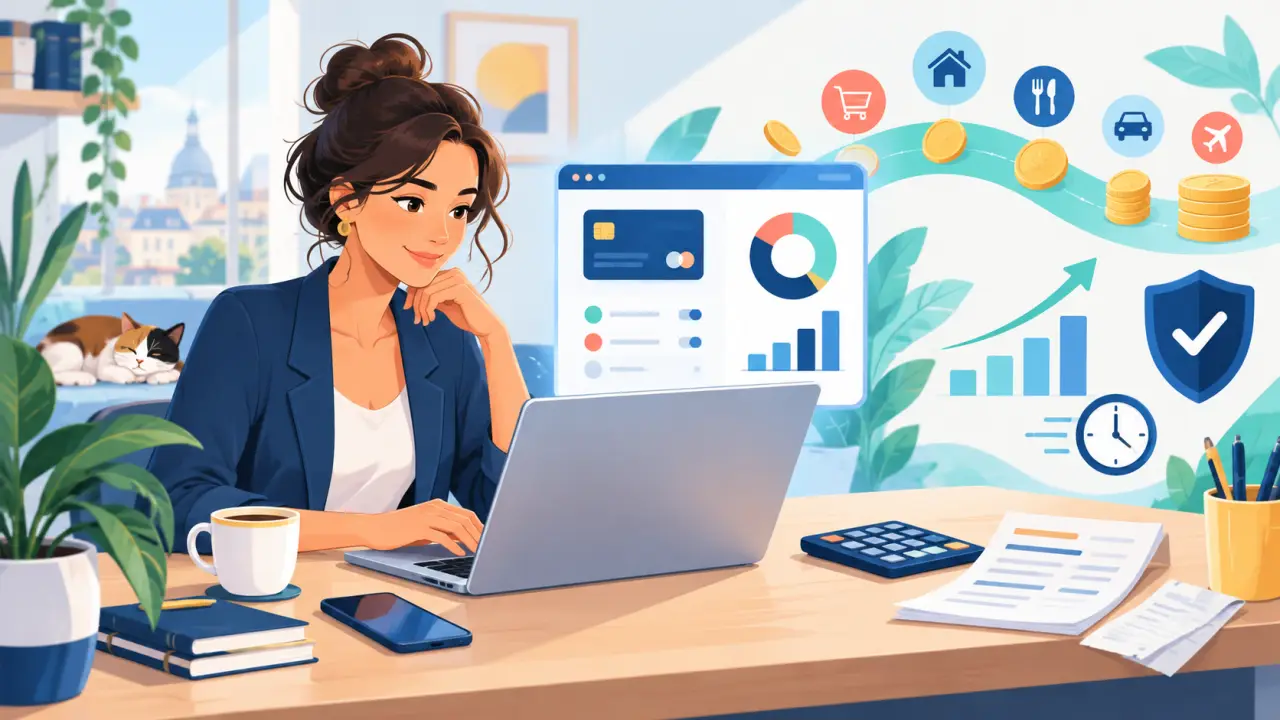 Freelance pilotant son budget et sa rentabilité depuis un ordinateur